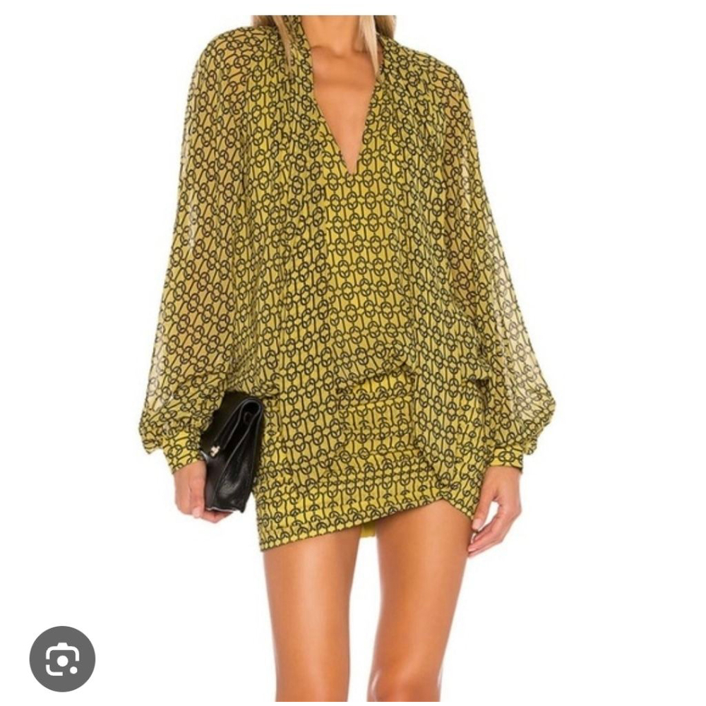 Yellow Patterned Mini Dress